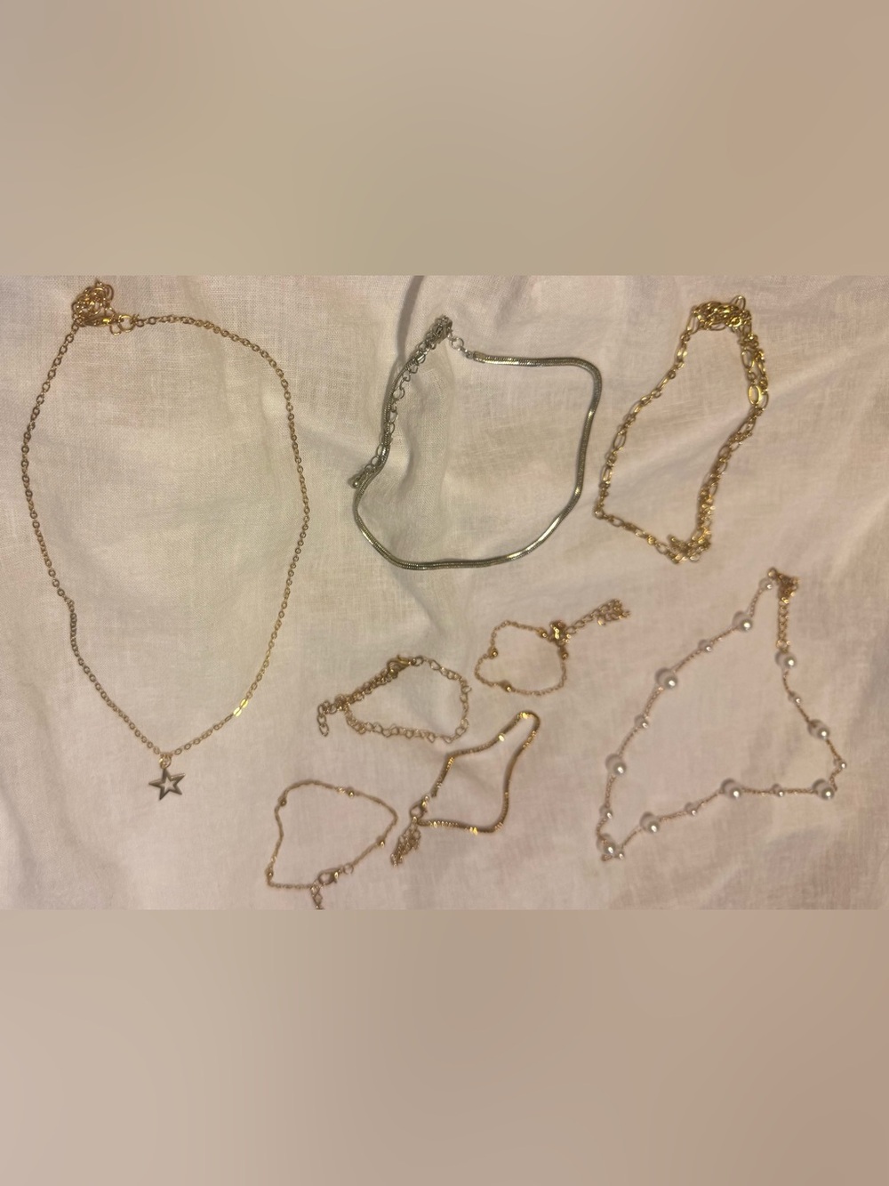 ✨3 for 18$✨ Dainty Gold Silver Chain Layering Necklaces & Bracelets OS